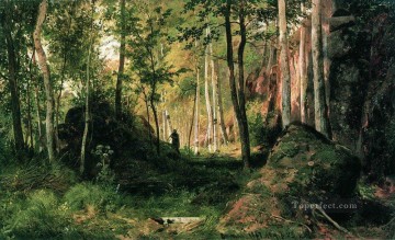 Paisajes Painting - Paisaje con un cazador isla Valaam 1867 Bosque Ivan Ivanovich